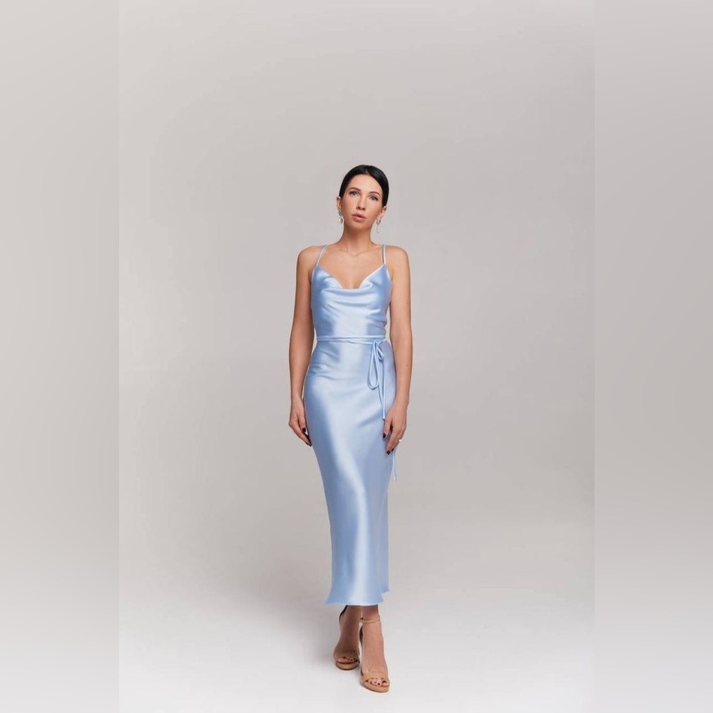 Silk blue dress